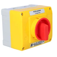 Wyłączniki światła i elektryczne - Spamel SK40 OB13 Łącznik krzywkowy w obudowie w obudowie z czołem zamykanym żółt - miniaturka - grafika 1