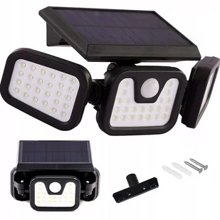 Lampa Solarna Z Czujnikiem Ruchu Zewnętrzna Led Potrójna Xw-B40 - Lampy ogrodowe - miniaturka - grafika 1