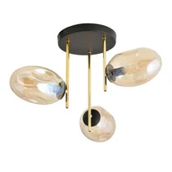 Lampy sufitowe - Argo lampa sufitowa 3xE14 czarna/złota/miodowa 1275/3 - miniaturka - grafika 1