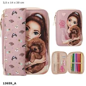 Piórniki - Piórnik Duo Z Wyposażeniem Z Saszetką Top Model Doggy 13659A - miniaturka - grafika 1