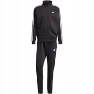 Dresy męskie - Dres męski adidas Basic 3-Stripes Fleece czarny IJ6067 L - miniaturka - grafika 1