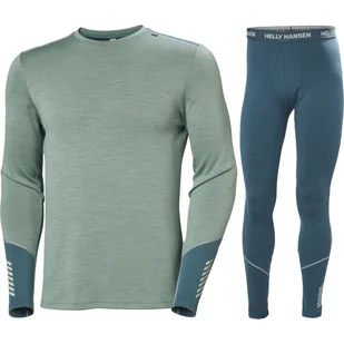 Helly Hansen Lifa Midweight Merino Crew, komplet, męski, cactus/turkusowo-zielone - Pozostała odzież narciarska - miniaturka - grafika 1