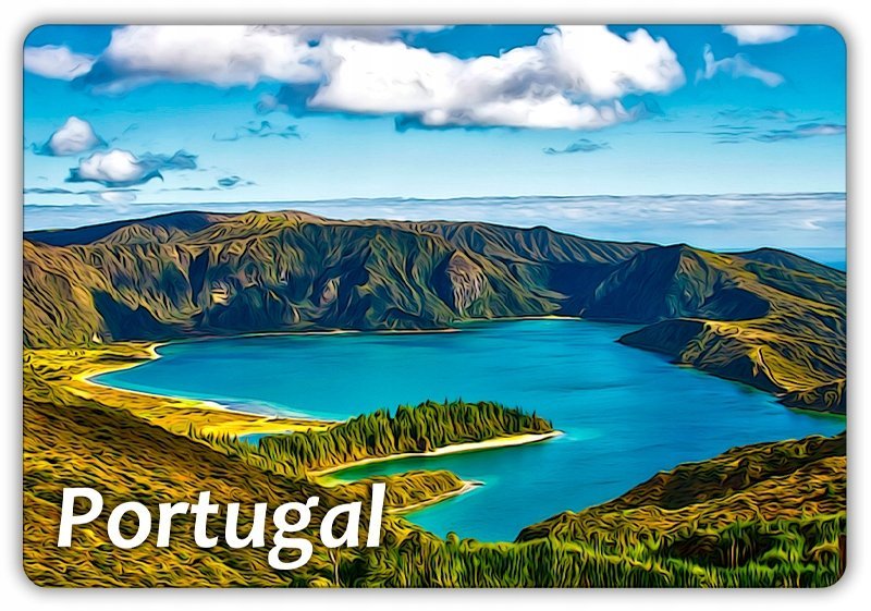 PORTUGALIA - Azory - Sao Miguel - Wyspa - Krajobraz - Magnes na lodówkę
