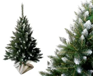 Choinki - Choinka sztuczna Świerk Diamentowy Biały Premium 100 cm stojak juta w zestawie - miniaturka - grafika 1