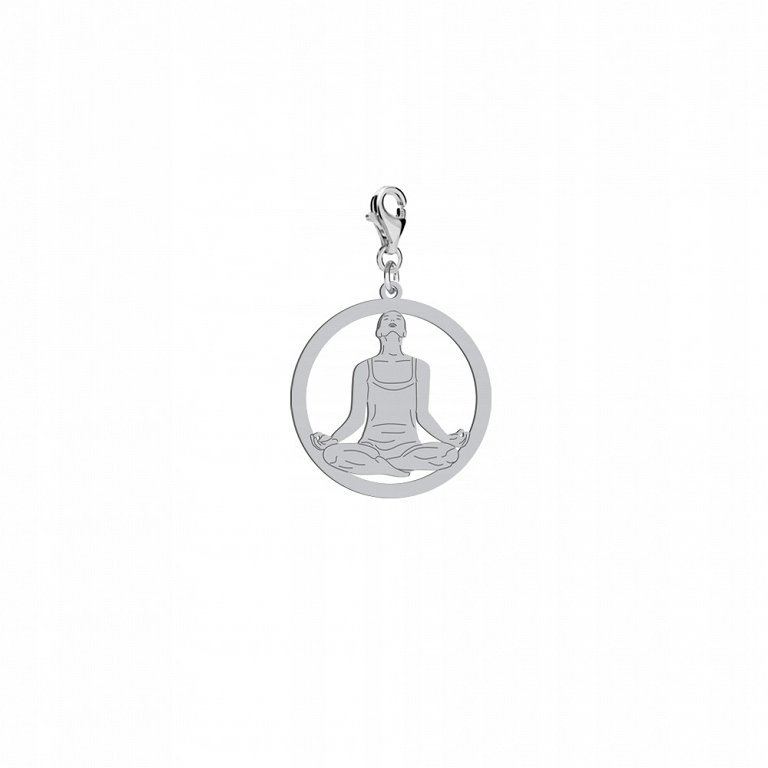 Charms Srebrny Kwiat Lotosu Joga 925 Prezent DEDYKACJA GRATIS