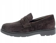 Mokasyny męskie - Geox Mokasyny Męskie Skórzane Brązowe 41 Ż3P - miniaturka - grafika 1