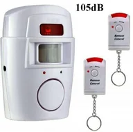 Alarm Bezprzewodowy z Czujką Ruchu (moc 105dB!!) + 2 Piloty.