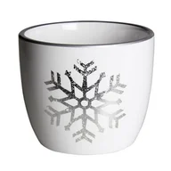 Donice - Osłonka terrakota SANNA 12 x 12 x 10 cm biało-srebrna - miniaturka - grafika 1