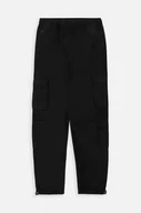 Spodnie i spodenki dla dziewczynek - Coccodrillo spodnie bawełniane dziecięce kolor czarny gładkie - miniaturka - grafika 1