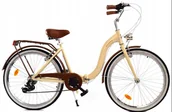 Rowery - Dallas Bike Składak Alu 7Spd 28 cali Krem Z Brązem - miniaturka - grafika 1