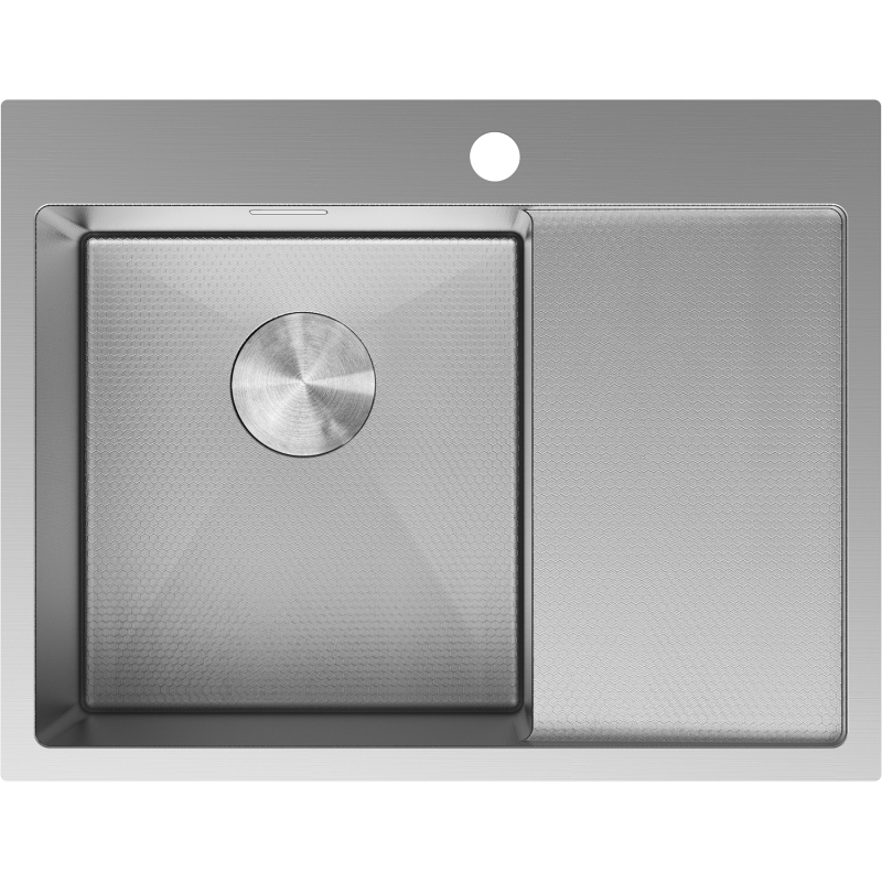 Mexen Exar zlewozmywak stalowy 1-komorowy z ociekaczem lewy 620 x 480 mm, inox HC - 6431621005L-01HC