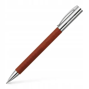 Faber-Castell Ambition 148181 pióro wieczne wykonane z drewna gruszy, kolor brązowy/srebrny, w zestawie z opakowaniem na prezent 138131 - Pióra wieczne - miniaturka - grafika 2