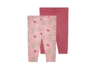 Spodenki dla niemowląt - Lupilu Leginsy niemowlęce z biobawełną 2 pary różowy/różowy 50/56 - miniaturka - grafika 1