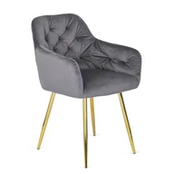 Krzesła - Szare pikowane krzesło glamour z podłokietnikami Z9-Z00 - miniaturka - grafika 1