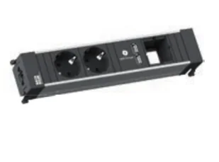 Bachmann 909.0056 rozdzielacz zasilania PDU 2 x gniazdo sieciowe Czarny - Inne akcesoria audio-wideo - miniaturka - grafika 1