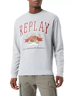 Replay Bluza męska M6271, M08, szary melanż, XS - Bluzy męskie - miniaturka - grafika 1