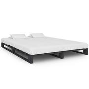 Łóżka - vidaXL Rama łóżka z palet, szara, lite drewno sosnowe, 140 x 200 cm - miniaturka - grafika 1