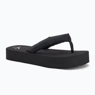 Klapki i japonki damskie - Japonki damskie Calvin Klein YW0YW01723 Beach Sandal Flatform Ttxr Satin triple black - miniaturka - grafika 1