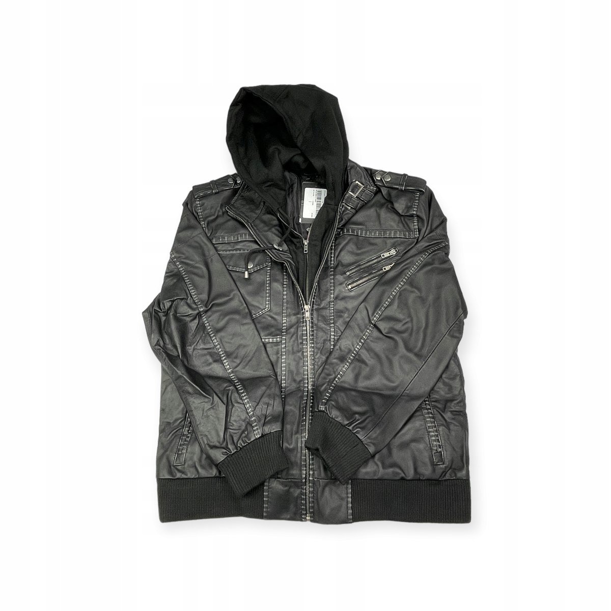 Skórzana kurtka męska kaptur REAL LEATHER XL