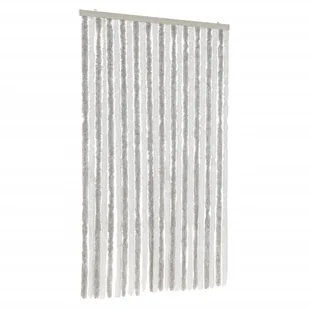 vidaXL Zasłona Fly jasnoszara i biała 100x200 cm szenilowa - Zasłony - miniaturka - grafika 1
