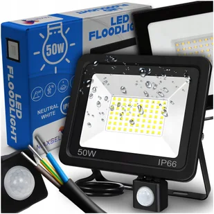 Halogen Led Lampa Naświetlacz Robocza Czujnik Ruchu Led 50 W Zewnętrzny - Lampy ogrodowe - miniaturka - grafika 1