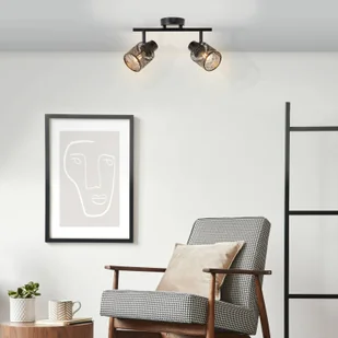 Brilliant Reflektor sufitowy Bano, długość 34,5 cm, czarny mat, 2-punktowy. - Lampy sufitowe - miniaturka - grafika 1