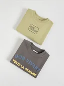 Bluzy i sweterki niemowlęce - Reserved - Bawełniana bluza 2 pack - ciemnoszary - miniaturka - grafika 1