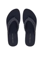 Klapki i japonki damskie - Tommy Hilfiger Japonki Th Wedge Cornrow Beach Sandal FW0FW09037 Granatowy - miniaturka - grafika 1