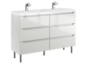 Szafki łazienkowe - Szafka Stojąca Z Umywalką ETH 120 cm DUO - Kaszmir Wysoki Połysk - miniaturka - grafika 1
