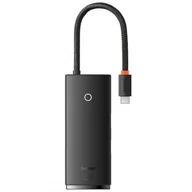 Huby USB - Baseus Lite Series wielofunkcyjny HUB USB Typ C - 2 x USB 3.0 / USB Typ C PD / HDMI 1,4 / SD/TF czarny (WKQX050101) - miniaturka - grafika 1