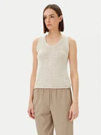Koszulki i topy damskie - Marc O'Polo Top 503 5136 63029 Beżowy Slim Fit - miniaturka - grafika 1