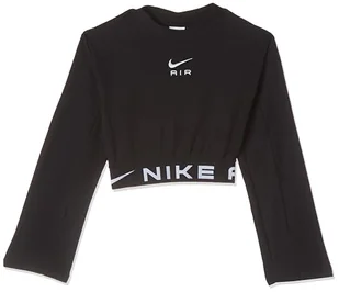 Nike FD2966-010 G NSW AIR LS TOP Mixed MTRL Bluza Girl's Black/White rozmiar XS - Bluzy damskie - miniaturka - grafika 1