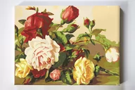 Malowanie po numerach - Bukiet róż, kwiaty, zapach, malowanie po numerach - miniaturka - grafika 1