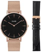 Zegarki damskie - Zegarek Cluse CG10106 Mesh Watch &Leather Strap Rose Gold Colour  - miniaturka - grafika 1