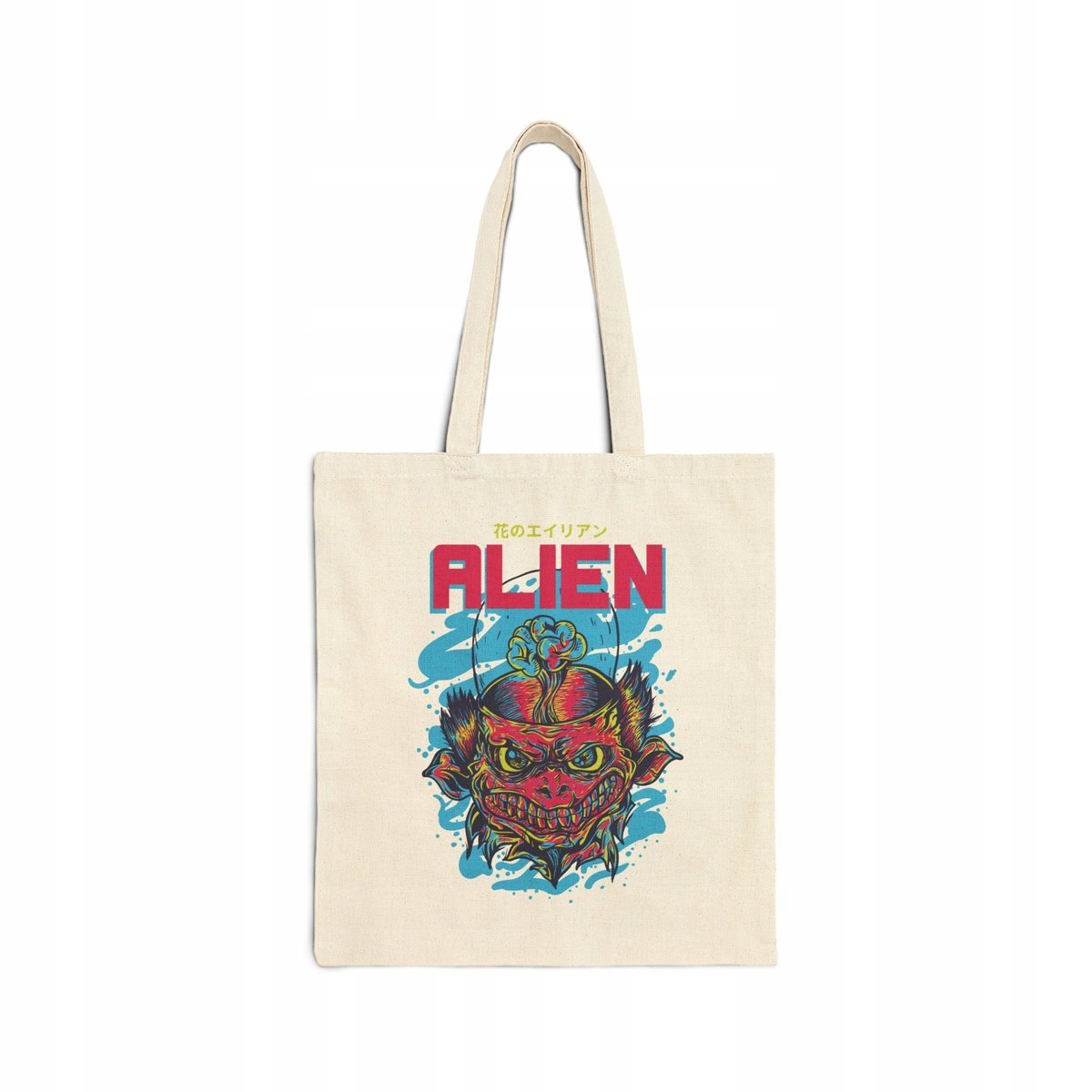 Torba BAWEŁNIANA z Nadrukiem ALIEN UFO Sci-Fi Eko CZARNA/ECRU