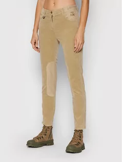 Spodnie damskie - Aeronautica Militare Spodnie materiałowe 212PA1465DCT2359 Beżowy Skinny Fit - grafika 1