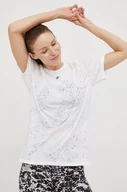 Koszulki sportowe damskie - Reebok t-shirt treningowy Burnout kolor beżowy - miniaturka - grafika 1