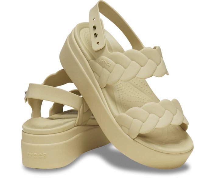 Crocs Wygodne Damskie Buty Sandały Brooklyn Woven Upper Low Wedge 39-40