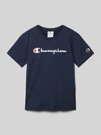 Koszulki dla chłopców - T-shirt z nadrukiem z logo - miniaturka - grafika 1