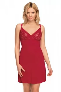 Piżamy damskie - Nipplex Casilda czerwona koszula nocna - grafika 1