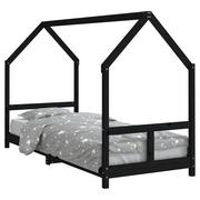 Łóżeczka i kojce - Drewniane łóżko dziecięce, czarne, 205,5x85,5x133  / AAALOE - miniaturka - grafika 1