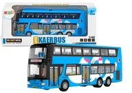 Samochody i pojazdy dla dzieci - Autobus Piętrowy Wycieczkowy 1:42 Metalowy Światła Niebieski - miniaturka - grafika 1