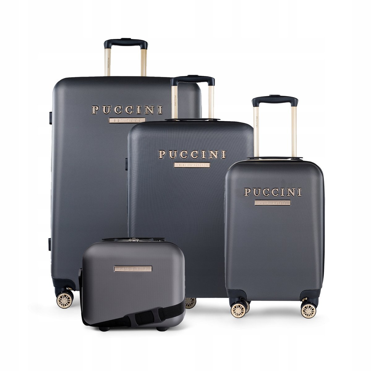 PUCCINI Zestaw Komplet WALIZEK Podróżnych ABS Na Kółkach + Kuferek 4w1