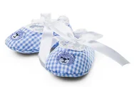 Buty dla dziewczynek - Śliczne bawełniane buciki niemowlęce r. 0-6 m-cy - miniaturka - grafika 1