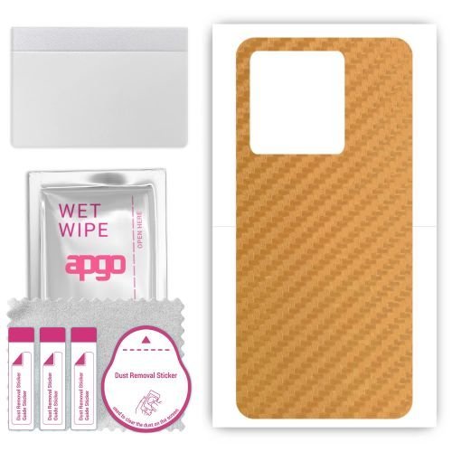 folia naklejka skórka strukturalna na TYŁ do ZTE Blade V60 - Carbon Złoty - apgo SKINS