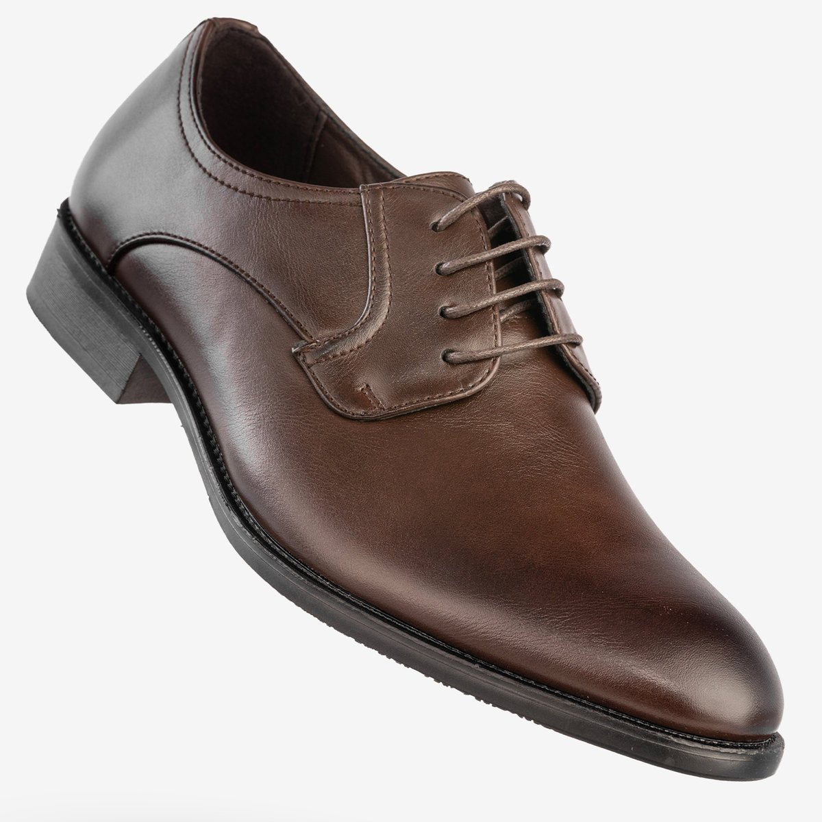 Półbuty Wizytowe Męskie Ekoskóra Buty Eleganckie Unisoft Kawowe 23MN26-4100 Brązowy 45