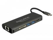 Części i akcesoria do laptopów - Delock Replikator portów USB Type-C > HDMI LAN 2x USB 3.0 czytnik SD USB Type-C + zasilanie czarny AKDONASD0060 - miniaturka - grafika 1