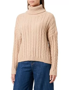 piano Damski sweter z dzianiny z golfem akryl beżowy rozmiar XS/S, beżowy, XS - Swetry damskie - miniaturka - grafika 1