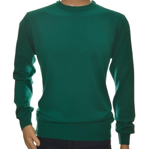 Sweter męski z kaszmiru i wełny merynosów kaszmirowy 2XL XXL zieleń 144
