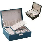 Pudełka i szkatułki - Szkatułka na biżuterię na kluczyk, DUŻA Zielona - miniaturka - grafika 1